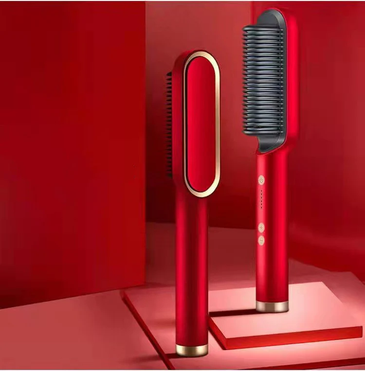 New 2 In 1 Hair Straightener Hot Comb Negative Ion Curling Tong Dual-purpose Electric Hair Brush - Image 31