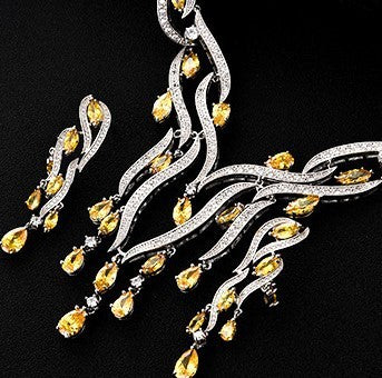 New Crystal Jewelry Zircon Jewelry Set Tassel Pendant - Image 3