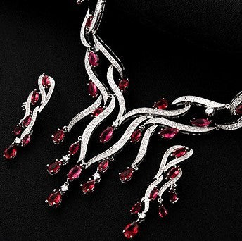 New Crystal Jewelry Zircon Jewelry Set Tassel Pendant - Image 5