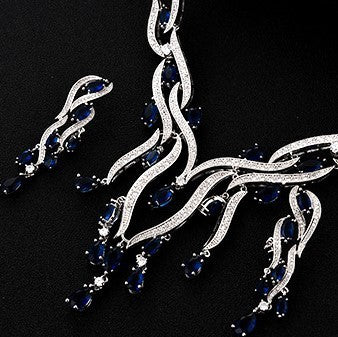 New Crystal Jewelry Zircon Jewelry Set Tassel Pendant - Image 6