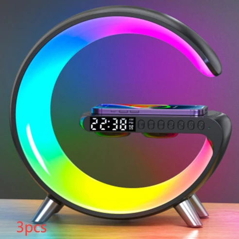 New Intelligent G Shaped LED Lamp Bluetooth Speake Wireless Charger Atmosphere Lamp App Control For Bedroom Home Decor - Image 4