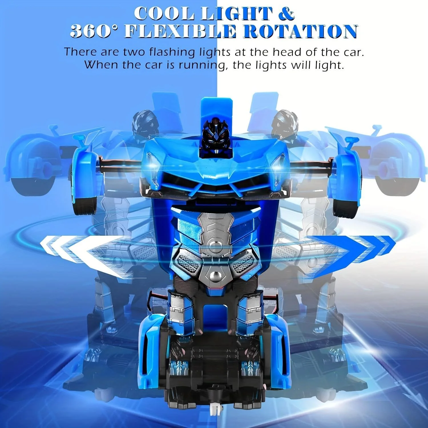 One-Touch Transforming Robot Car Educational Toy With Lights, Sound, Stunt Features, And Omnidirectional Movement,Self-pickup Only. - Image 3