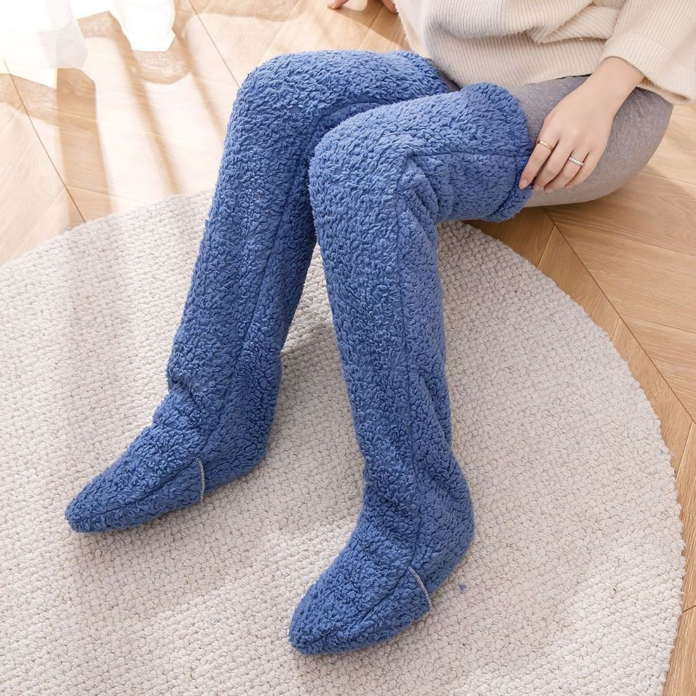 Over Knee High Fuzzy Long Socks Winter Warm Cold Leg Knee Joint Cold-proof Stockings Home Floor Sleeping Socks - Image 13