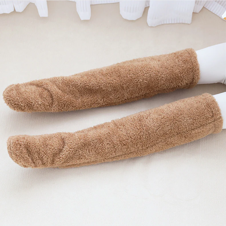 Over Knee High Fuzzy Long Socks Winter Warm Cold Leg Knee Joint Cold-proof Stockings Home Floor Sleeping Socks - Image 5