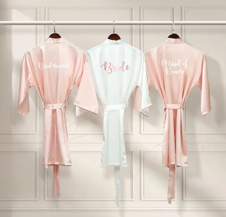 Personalized Name Bridesmaid Robes Bride Gift Bride Robe Gift Satin Robe Bride Dressing Gown Bridal Party Robes Wedding Robe - Image 31