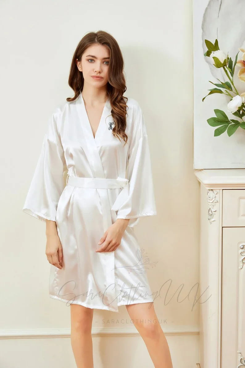 Personalized Name Bridesmaid Robes Bride Gift Bride Robe Gift Satin Robe Bride Dressing Gown Bridal Party Robes Wedding Robe - Image 32