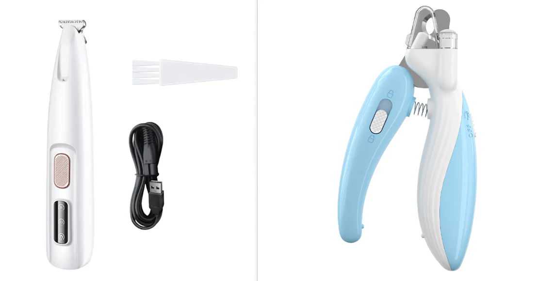 Pets Dog Paw Trimmer With LED Light Fully Waterproof Pet Hair Trimmer With LED Display Dog Clippers For Grooming Widen Blade - Image 10