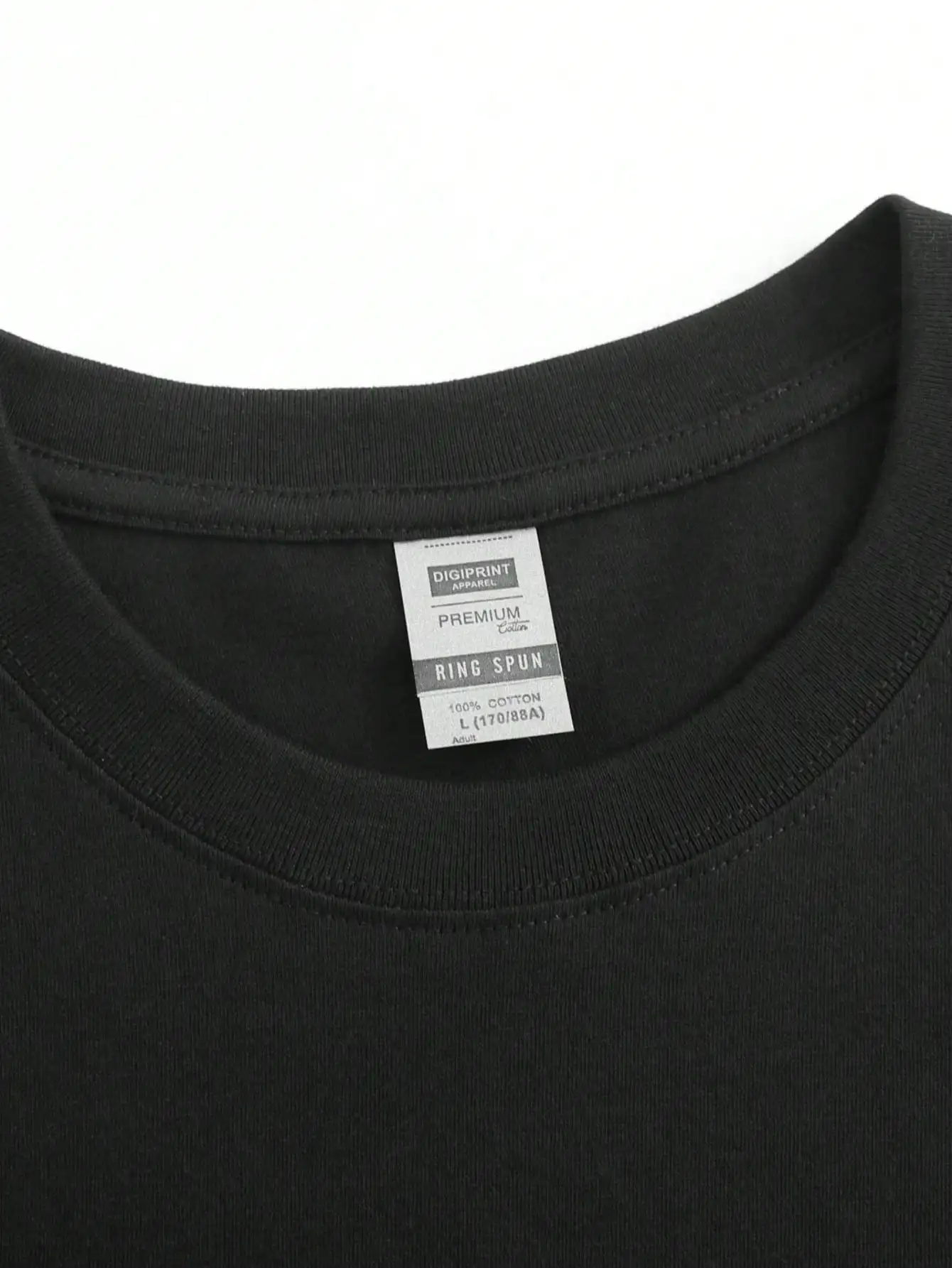 Plus Size Men's T-Shirt, Black Pure Cotton Crew Neck, Suitable for Outdoor Wear in Spring and Summer, Casual and Comfortable - Image 6