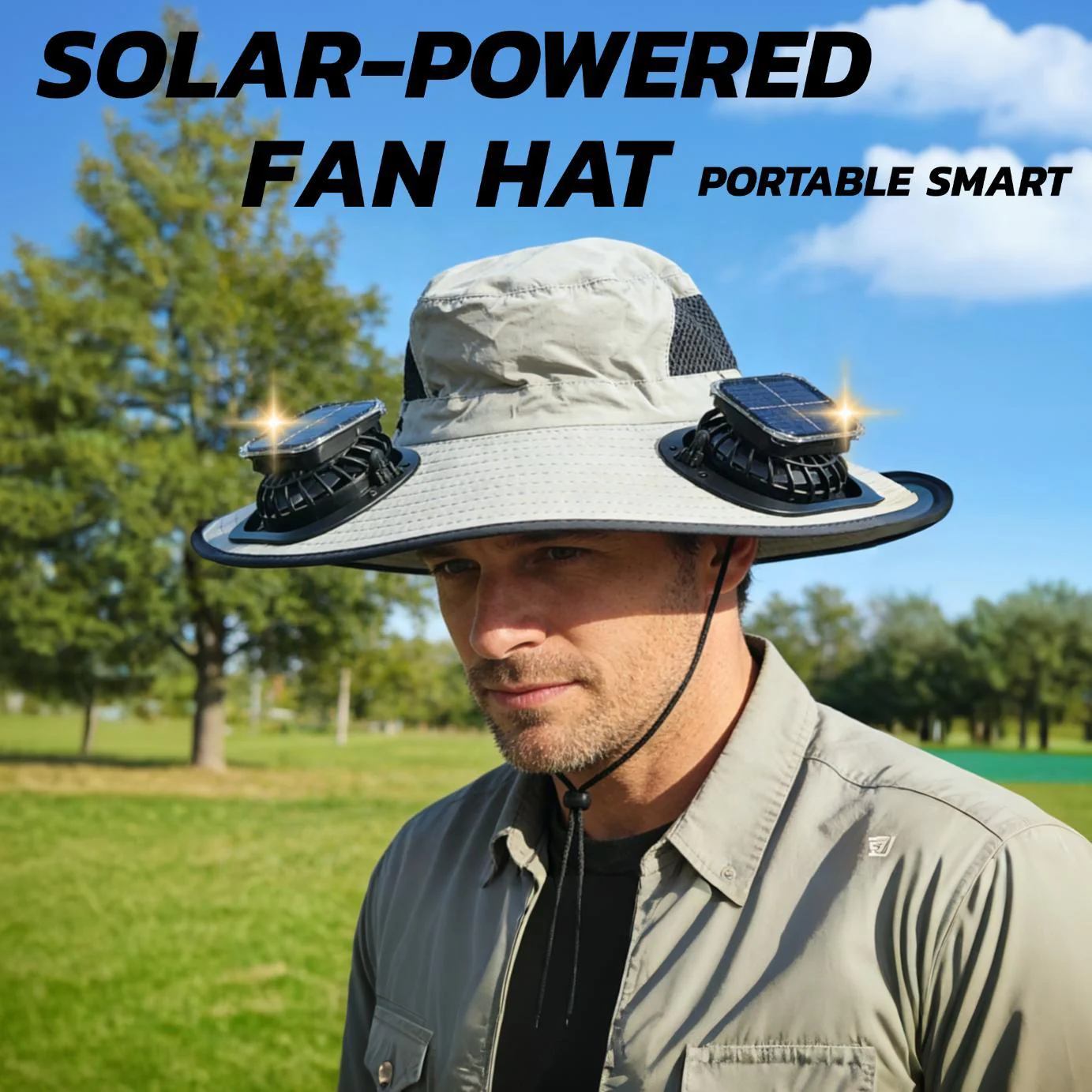 Portable Outdoor Sun Hat With Built-in Cooling Fan Wearable Design, Ideal For Outdoor Activities - Image 7