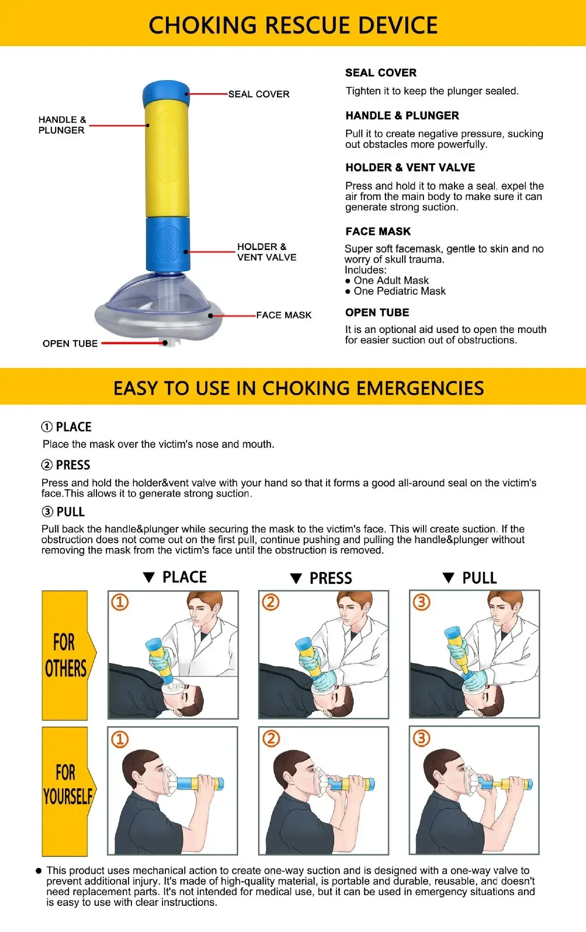 Anti-Choking Device – Portable First Aid Suction Kit for Kids & Adults - Image 3