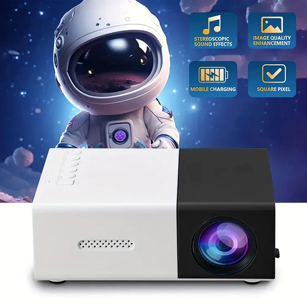 Portable Wired Mobile Phone Projector With Extendable Stand, LED Mini Home Video Device, 1080p HD Screen, USB SD AV HD - Image 8
