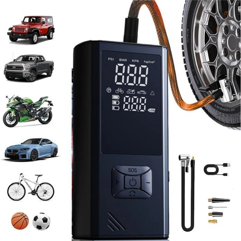 Portable Wireless Car Tire Inflator Suitable For Cars, Motorcycles, Bicycles, And Sports Balls Features Digital Pressure Gauge, Auto-Shutoff, Faster Inflation, Self-pickup Only