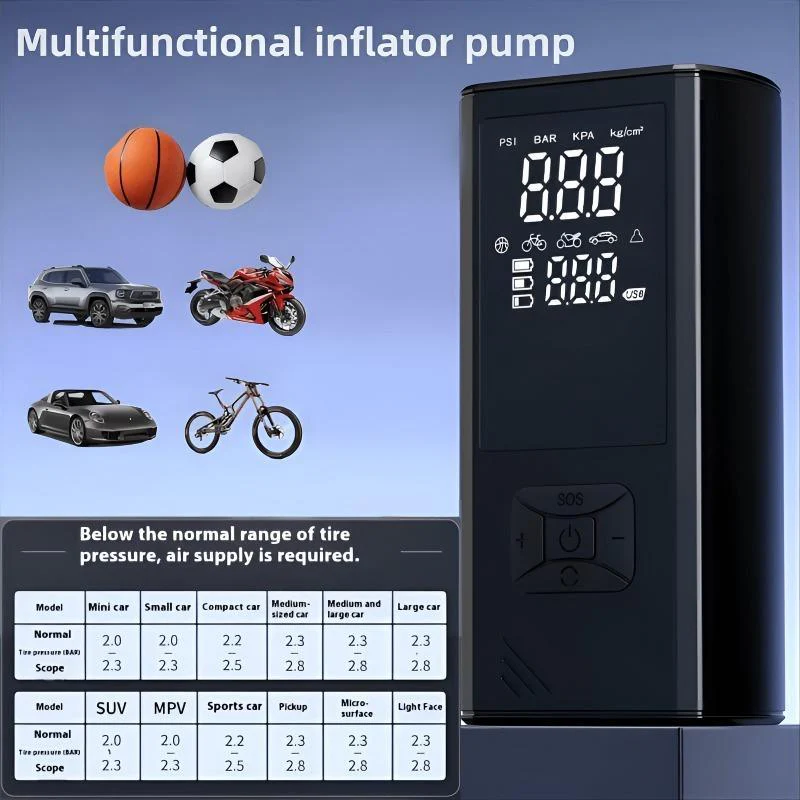 Portable Wireless Car Tire Inflator Suitable For Cars, Motorcycles, Bicycles, And Sports Balls Features Digital Pressure Gauge, Auto-Shutoff, Faster Inflation, Self-pickup Only - Image 2