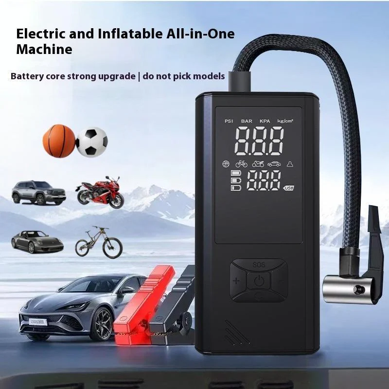 Portable Wireless Car Tire Inflator Suitable For Cars, Motorcycles, Bicycles, And Sports Balls Features Digital Pressure Gauge, Auto-Shutoff, Faster Inflation, Self-pickup Only - Image 4