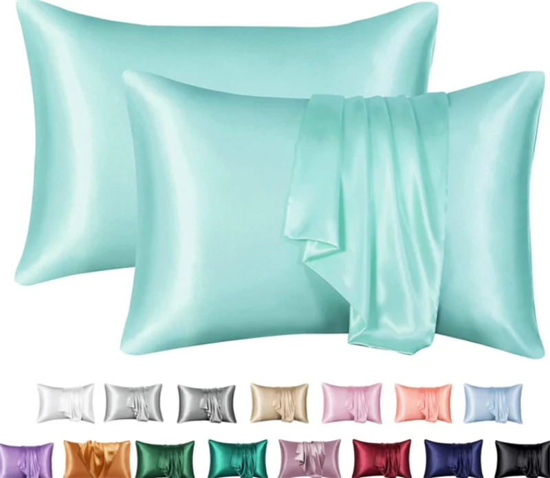 Silk Solid Color Satin Pillowcase Envelope Pillow - Image 11