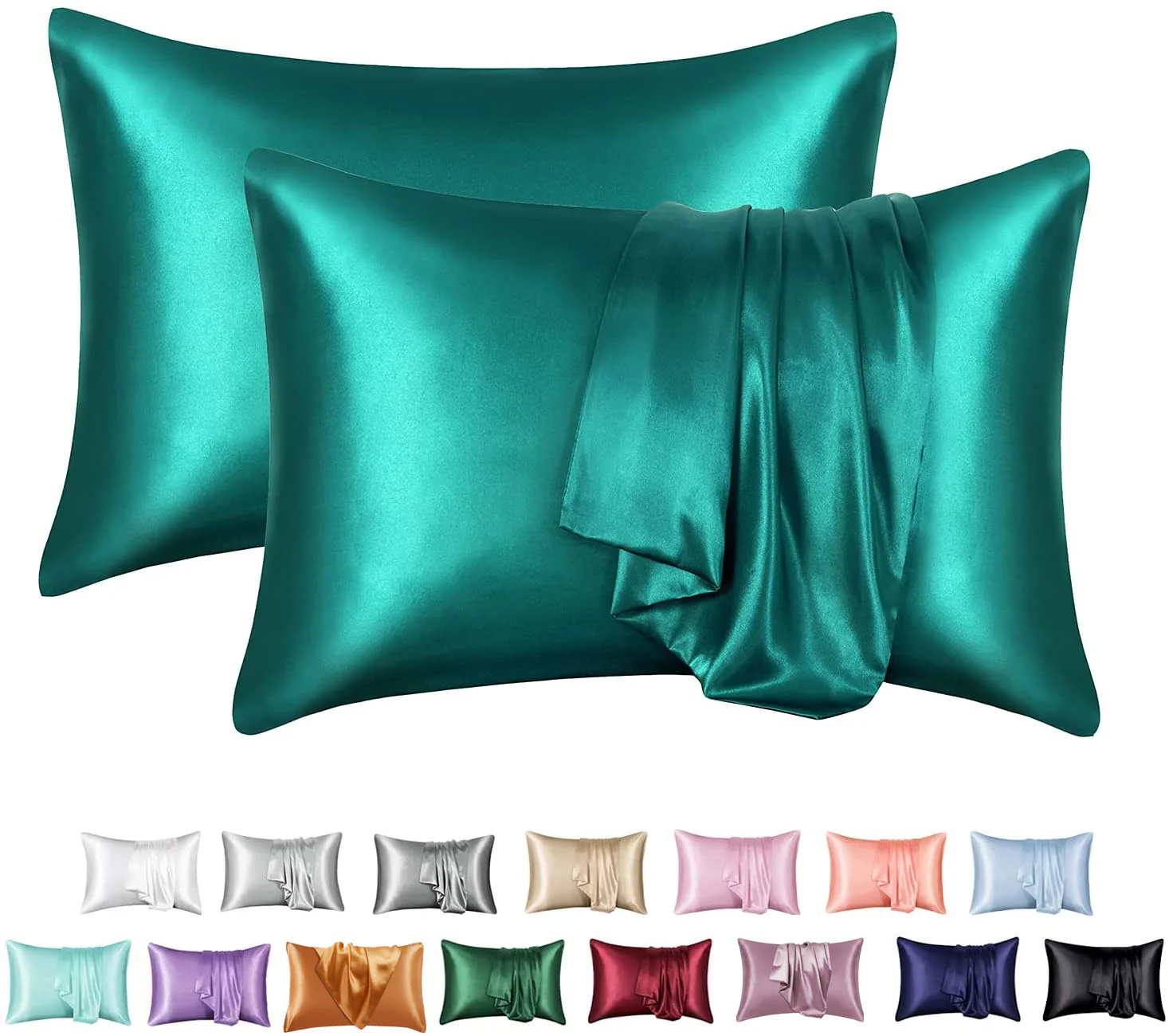 Silk Solid Color Satin Pillowcase Envelope Pillow - Image 16