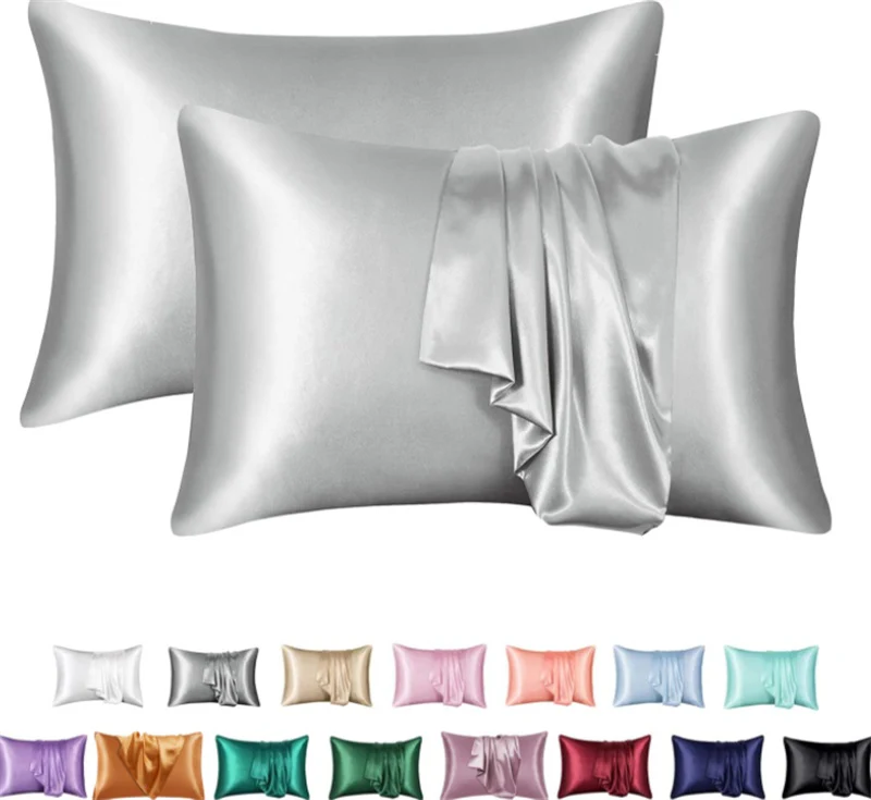 Silk Solid Color Satin Pillowcase Envelope Pillow - Image 3