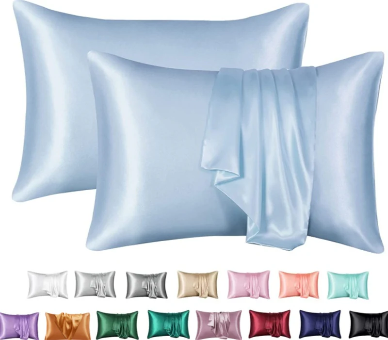 Silk Solid Color Satin Pillowcase Envelope Pillow - Image 5