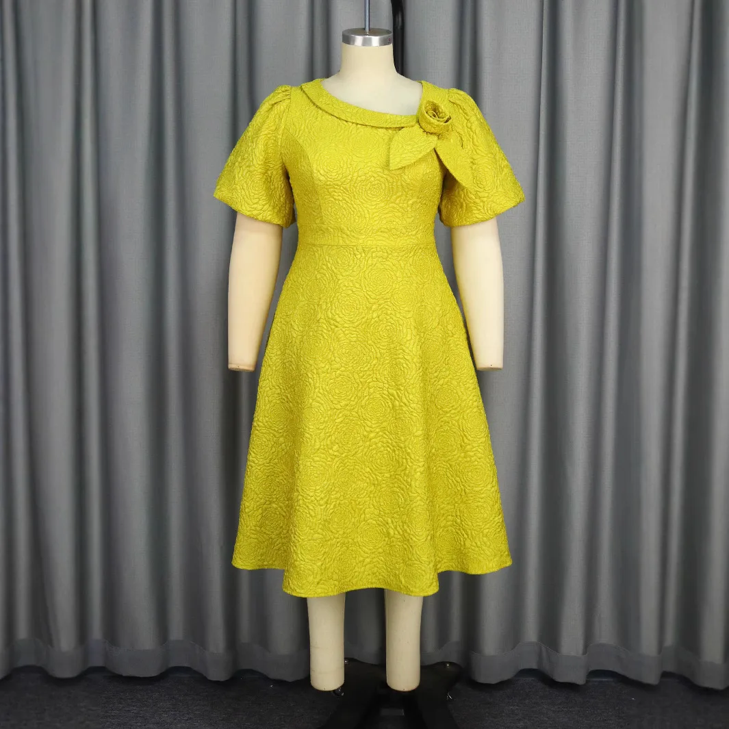 Spring Summer plus Size Jacquard Dress A-Line Fashion Party Banquet Temperament 2025 New Arrivals - Image 118