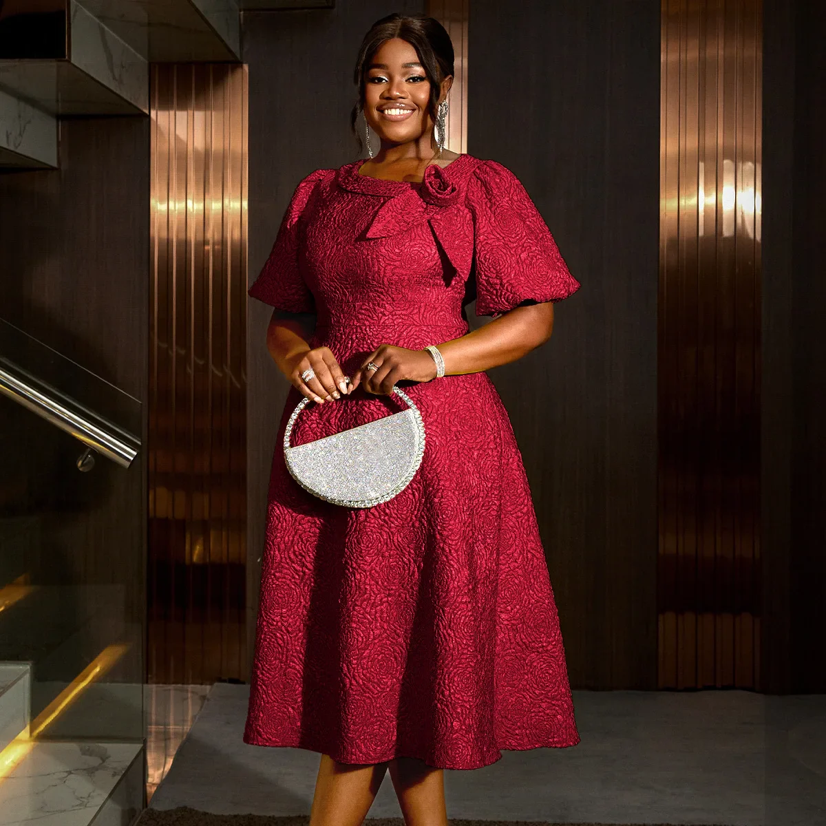 Spring Summer plus Size Jacquard Dress A-Line Fashion Party Banquet Temperament 2025 New Arrivals - Image 33