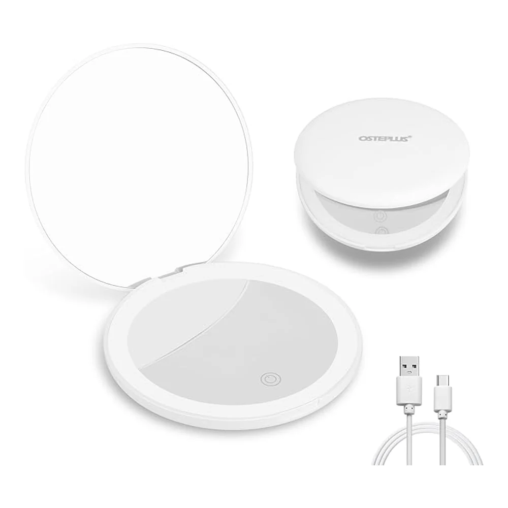 Travel Makeup Mirror With LED Light, Magnifying Mirror With Light Perfect Wife Birthday Gift Ideas, 3.5 Inches 2 Side Compact Mirror Portable For Handbag, Purse, Pocket - Image 11
