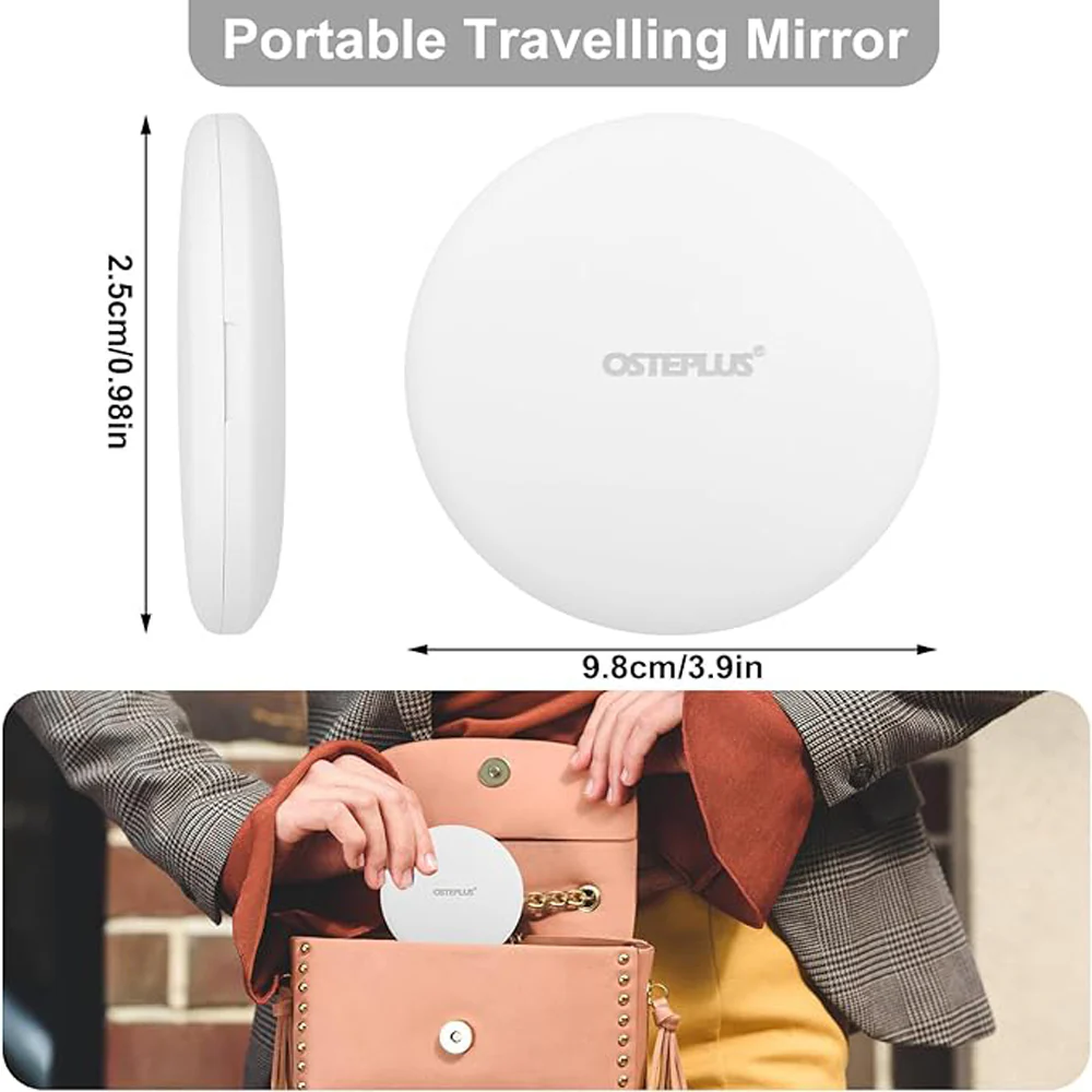 Travel Makeup Mirror With LED Light, Magnifying Mirror With Light Perfect Wife Birthday Gift Ideas, 3.5 Inches 2 Side Compact Mirror Portable For Handbag, Purse, Pocket - Image 8