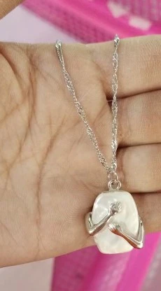 Unique Square Baroque Pearl Couple Pendant Necklace Valentines Day Lover Gift Party Jewelry - Image 4