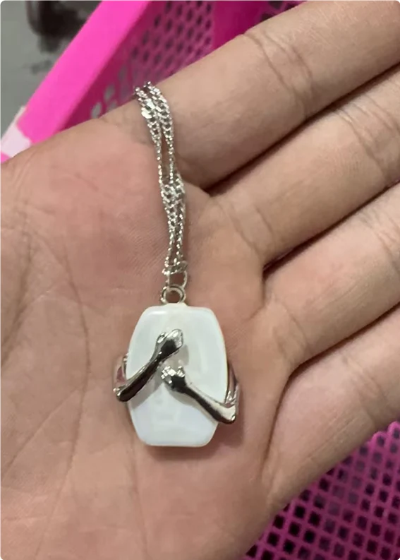 Unique Square Baroque Pearl Couple Pendant Necklace Valentines Day Lover Gift Party Jewelry - Image 8