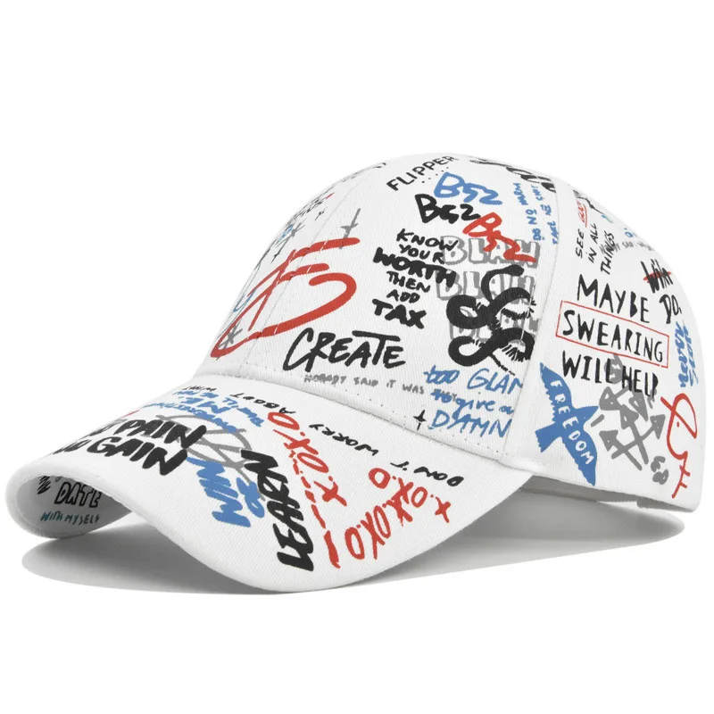 Unisex Letter Geometry Printing Snapback Baseball Caps Spring and Autumn Outdoor Adjustable Casual Hats Sunscreen Hat - Image 3