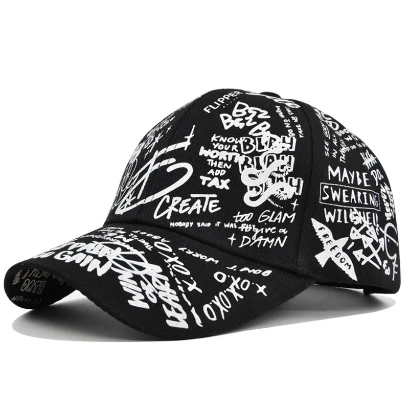 Unisex Letter Geometry Printing Snapback Baseball Caps Spring and Autumn Outdoor Adjustable Casual Hats Sunscreen Hat - Image 8