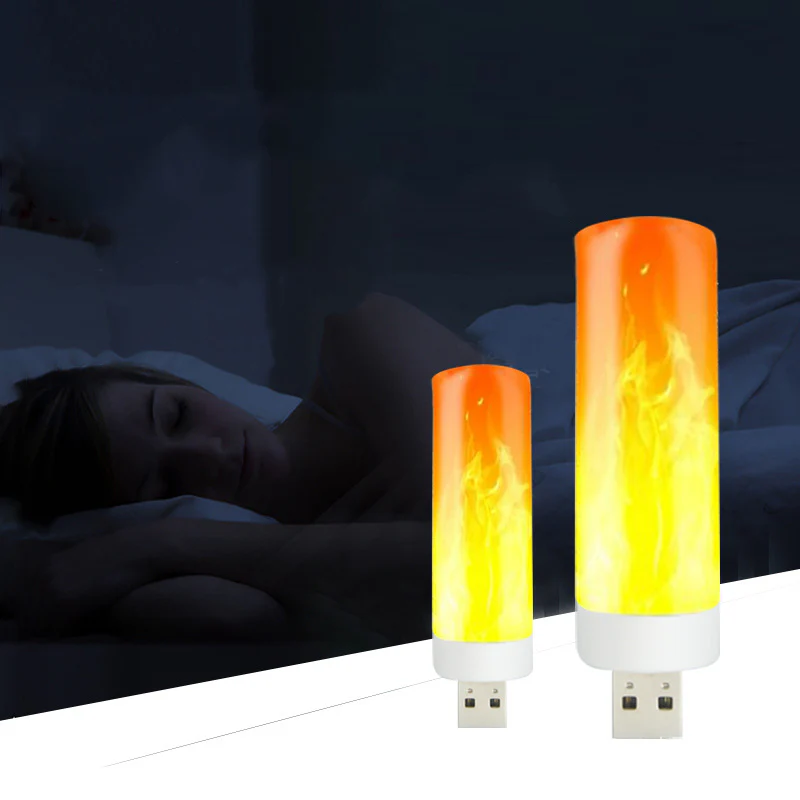 USB Atmosphere Light LED Flame Flashing Candle Lights - Image 7
