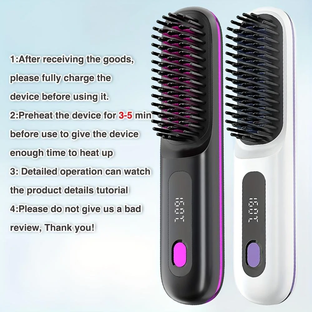 USB Wireless Household Electric Hair Straightening Comb For Both Straightening And Curling Without Damaging Hair - Image 10