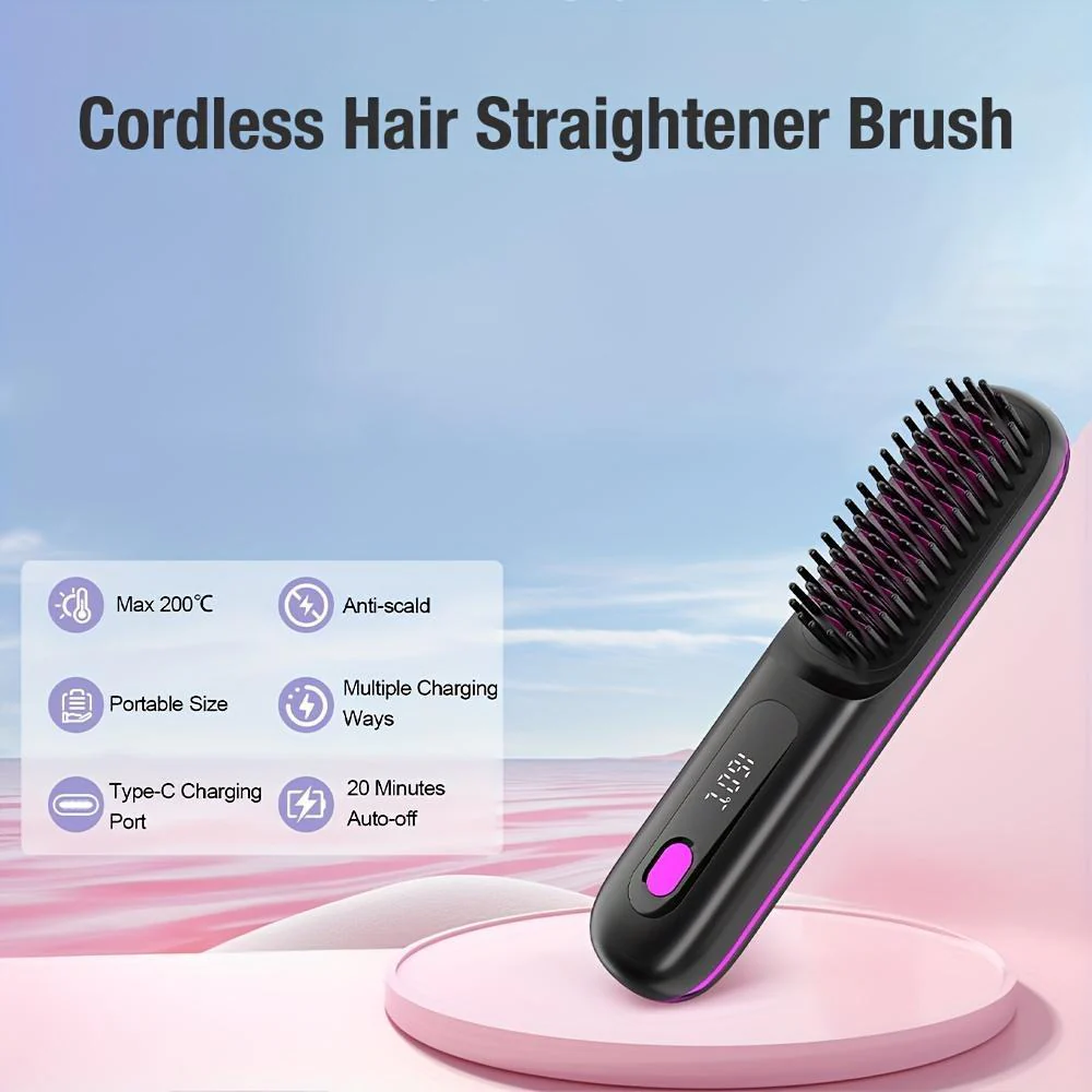 USB Wireless Household Electric Hair Straightening Comb For Both Straightening And Curling Without Damaging Hair - Image 8