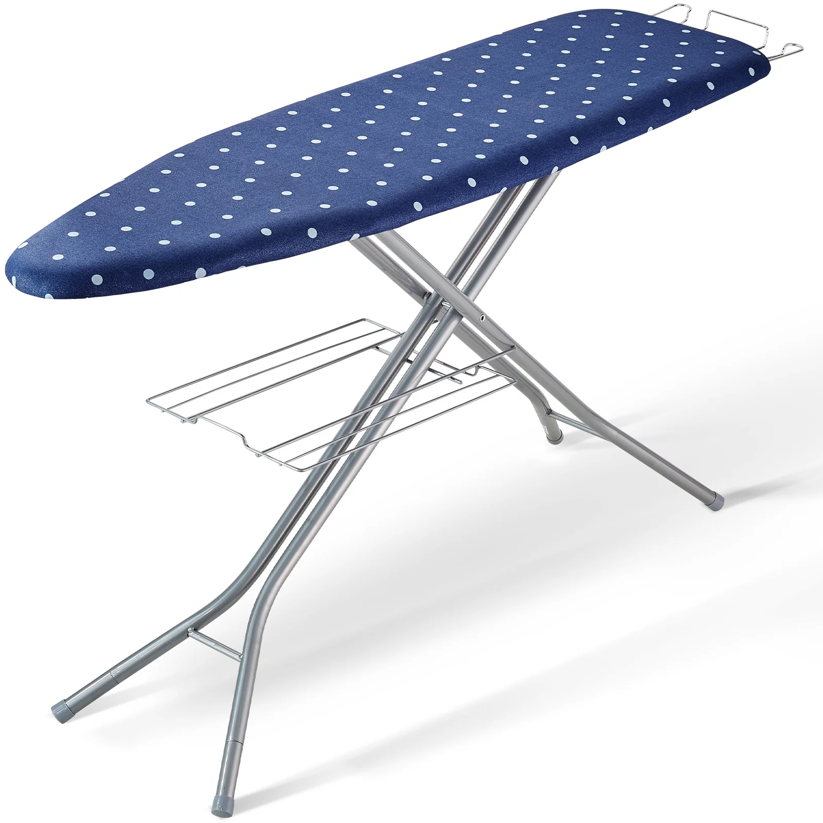 VEVOR Ironing Board With Bottom Storage Tray, Thickened 4 Layers Iron Board With Heat Resistant Cover And Cotton Cover, 10 Adjustable Heights Ironing Board For Home Laundry Room Use - Image 5