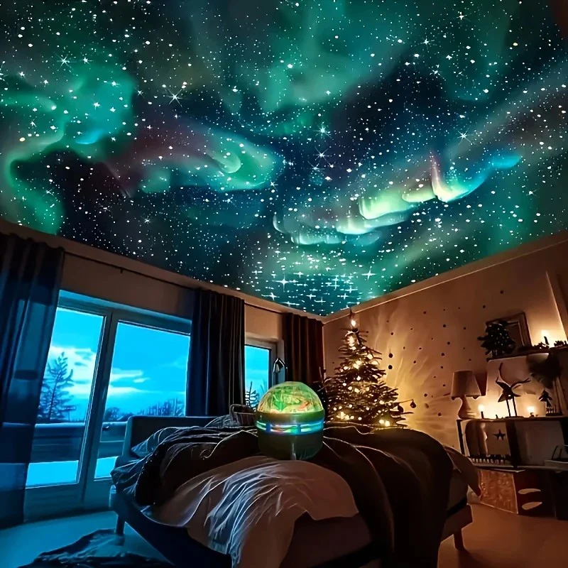 Water Ripple Effect Ambient Projection Light - USB-C & Battery-Powered LED Starry Sky Lighting With Remote Control, Color-Changing Mood Light For Bedroom And Living Room, Festival Gift - Image 4
