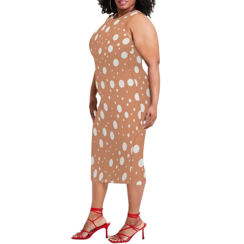 Women Casual Sexy Bodycon Tank Top Round Neck Dress Summer Pencil Sleeveless Basic Midi Club Dresses Beach Party - Image 9