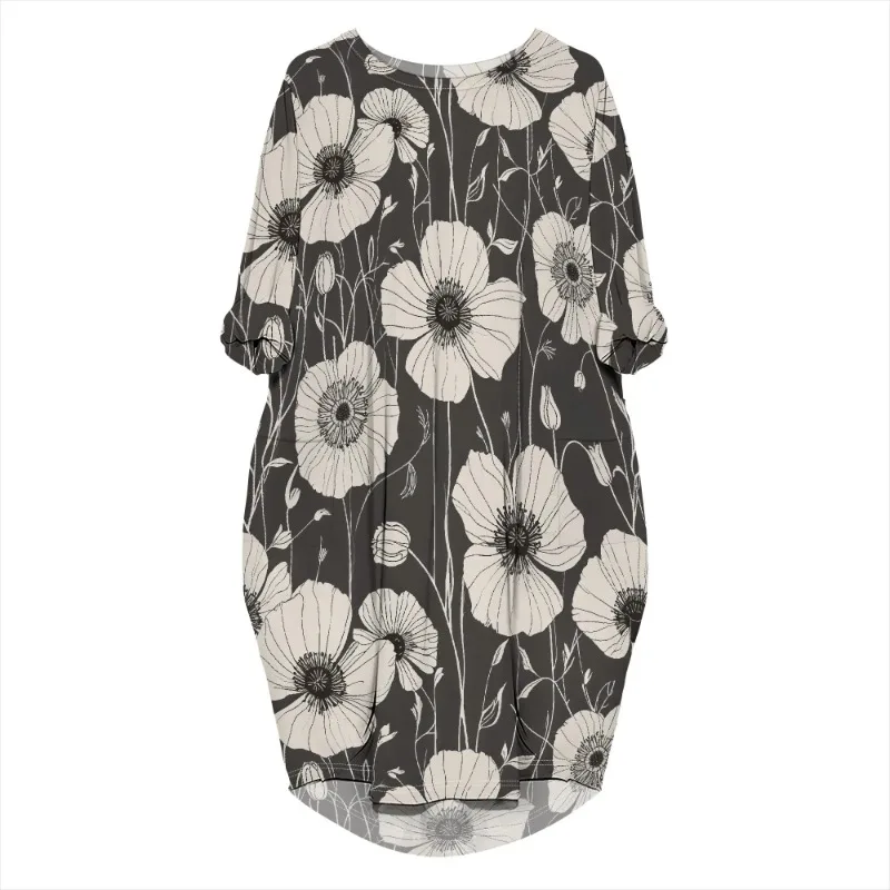 Women's printed loose long sleeved summer plus size dress Cross border Summer New Fashion - Image 73