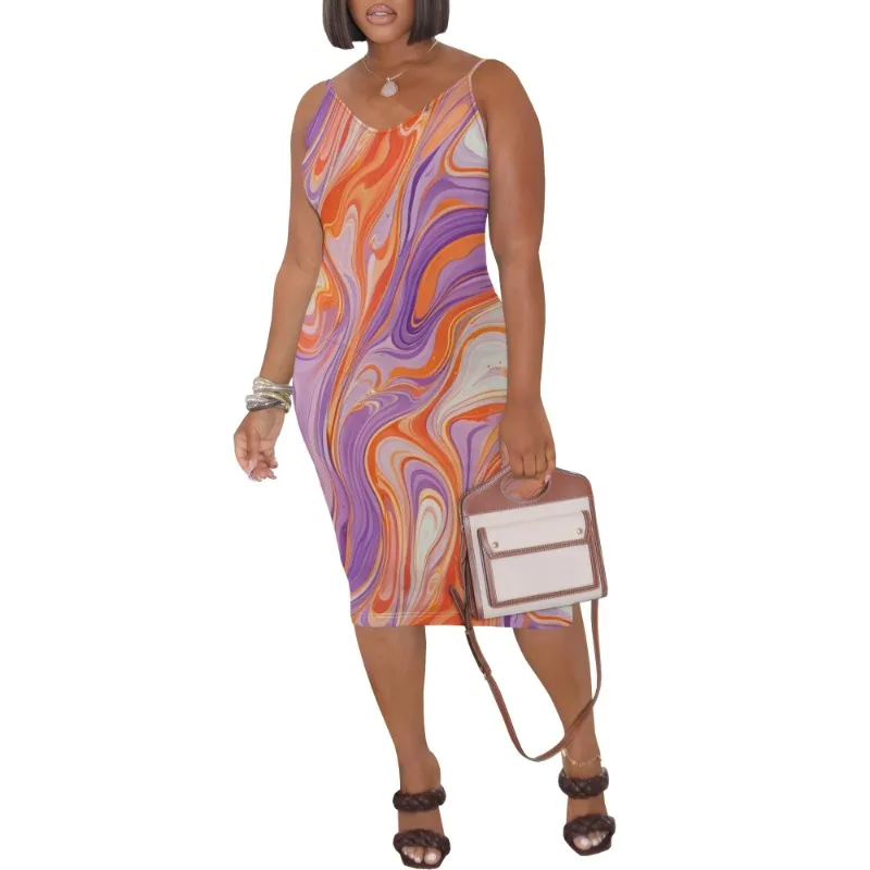 Womens Summer Short Sundress Plus Size Tank Sleeveless T-Shirt Midi Dress Beach Loose Fit Casual Dress - Image 69