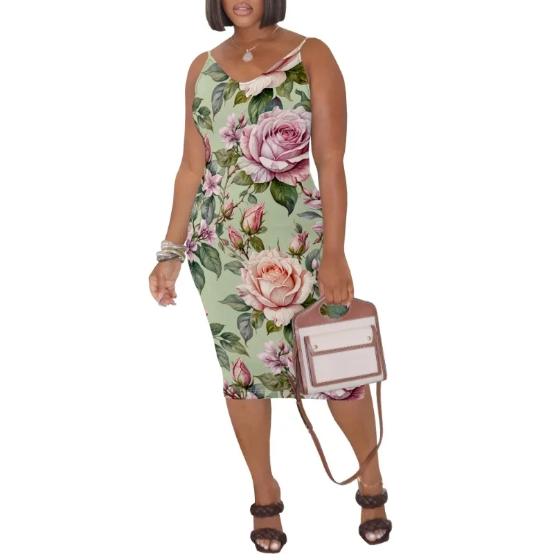 Womens Summer Short Sundress Plus Size Tank Sleeveless T-Shirt Midi Dress Beach Loose Fit Casual Dress - Image 86