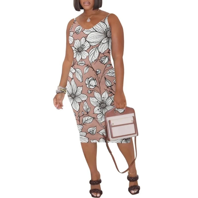 Womens Summer Short Sundress Plus Size Tank Sleeveless T-Shirt Midi Dress Beach Loose Fit Casual Dress - Image 94